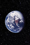 Terre sur fond d'étoiles
