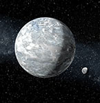 Glaciation sur Terre et Lune primitive - Vue d'artiste