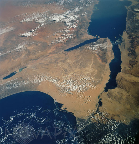 Péninsule du Sinaï vue par la navette Atlantis