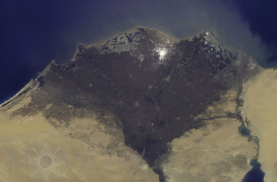 Delta du Nil vu depuis l'espace