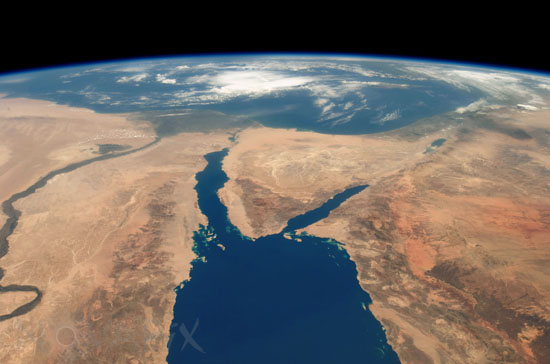 Péninsule du Sinaï vue de l'espace