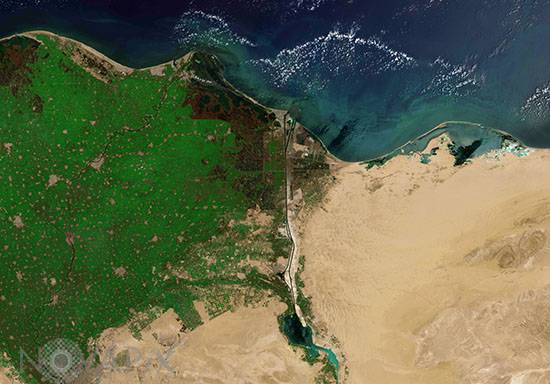Le Canal de Suez vu par satellite 08/2017