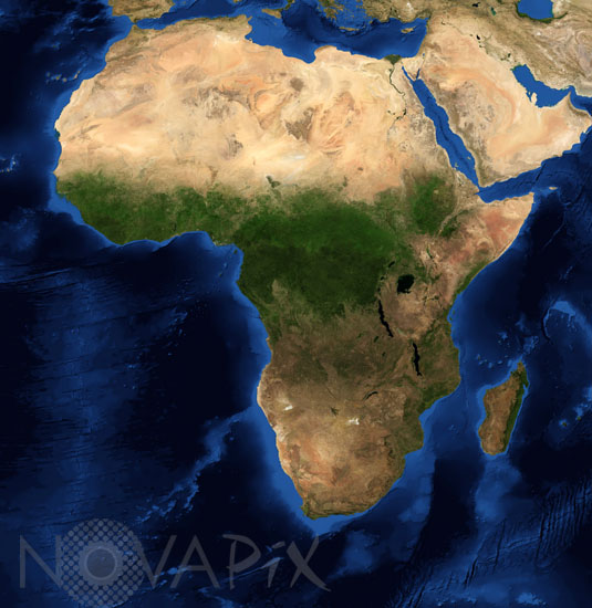 Le continent africain vu par satellite