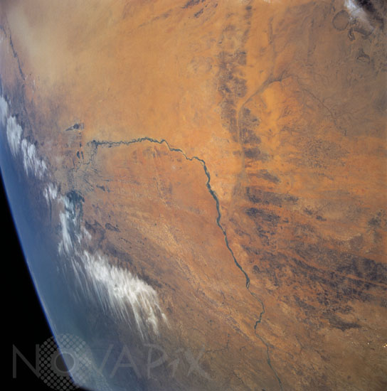Fleuve Niger, Mali, vu par la navette Columbia 11/1996