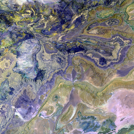 Anti-Atlas mountains seen by satellite Landsat-7