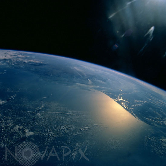 Mozambique coast seen from the space shuttle Atlantis.