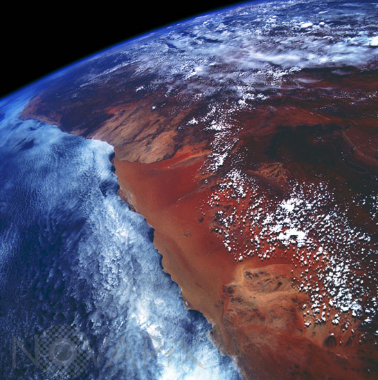 Namibia as seen from the space shuttle Columbia in 1990.