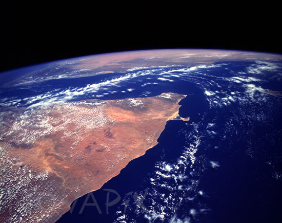Horn of Africa seen from the space shuttle.