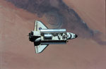 La navette spatiale Endeavour au-dessus de la Mauritanie