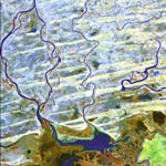 Fleuve Niger -Mali- vu par le satellite Terra 02/2003