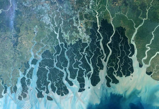 Delta du Gange vu par Landsat-7