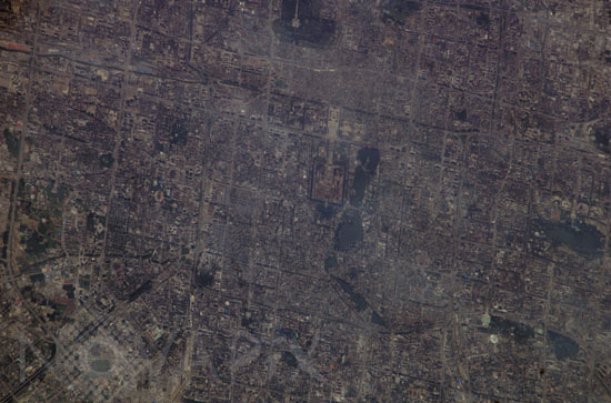 Beijing from the International Space Station in 2003