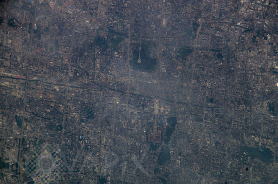 Beijing from the International Space Station in 2003