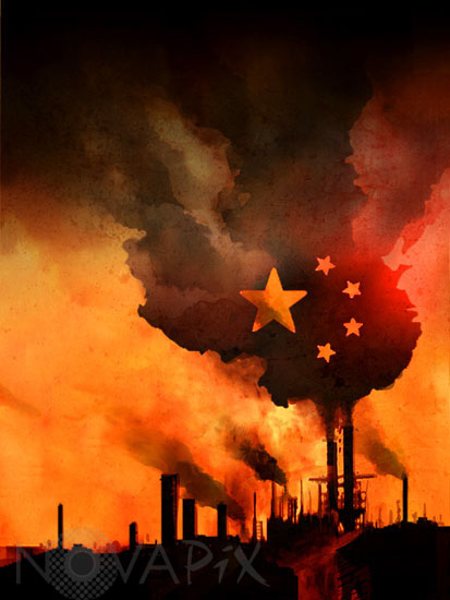 Pollution en Chine - Illustration