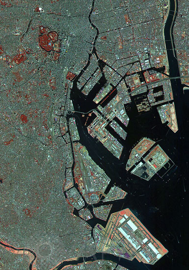Baie de Tokyo -Japon- vu par satellite