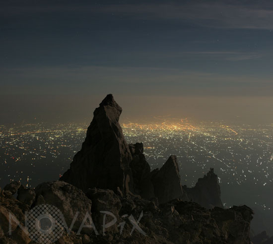 Yogyakarta seen from volcano Merapi