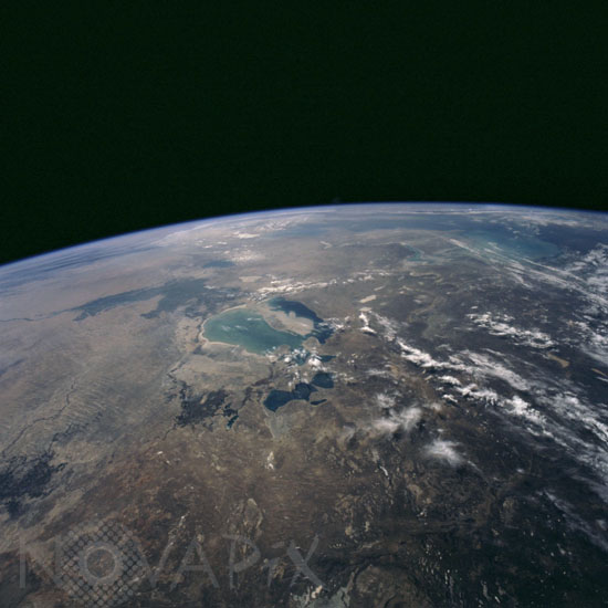 Mer d'Aral vue par la navette Atlantis 09/2000