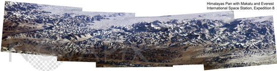 Panorama -Himalaya- vu par ISS 01/2004