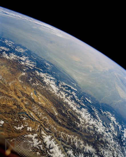 Plateau du Tibet vu par la navette spatiale 10/1984