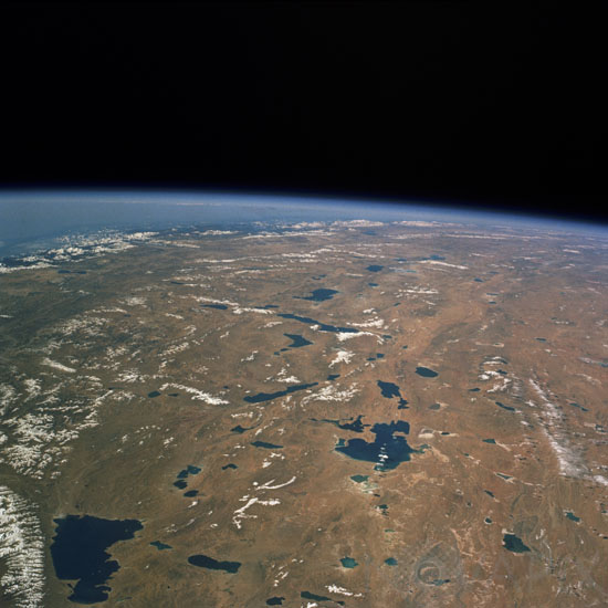 Plateau du Tibet vu par la navette spatiale 