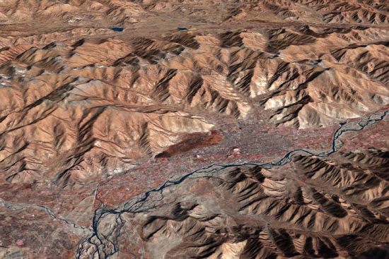 Lhasa in Tibet seen from space