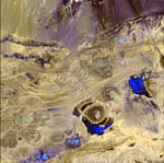 Grand desert salé, Iran, vu par Landsat-7