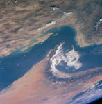 Le détroit d'Ormuz vu par la navette Atlantis 09/2000