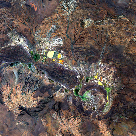 Cratère d'impact Shoemaker (Teague) - Australie vu par Landsat-7