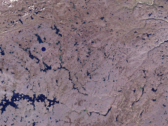 Pingualuit crater seen by satellite