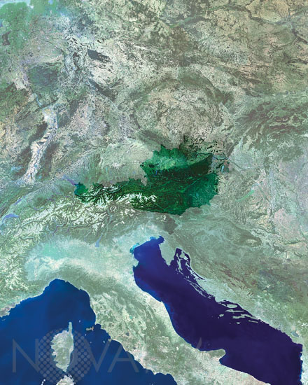Austria seen from satellite
