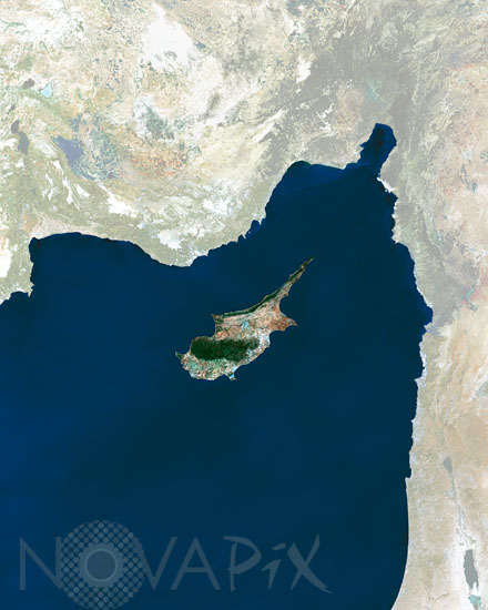 Cyprus seen from satellite Envisat