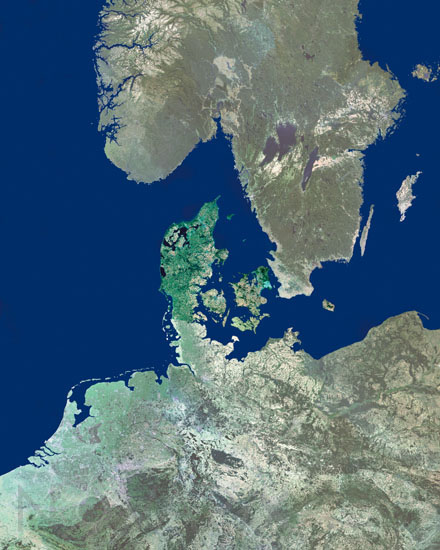 Le Danemark vu par satellite