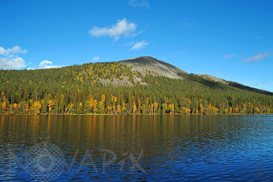 Rivages du lac Kisanki en automne -Laponie