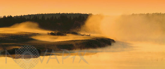 Mist on river Ounas -Lapland
