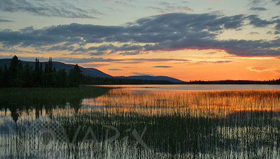 Pallas lake in twilight -Lapland