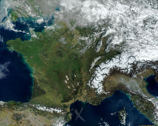 La France vue par le satellite Terra