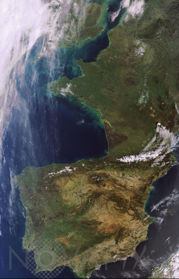 La France et l'Espagne vues par le satellite Envisat en 2007