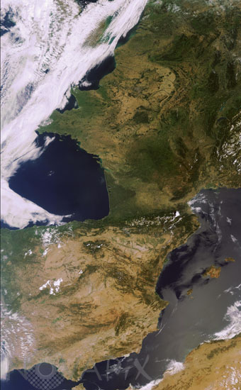 La France et l'Espagne vues par le satellite Envisat 