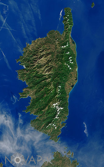 Corsica seen by satellite Landsat-8