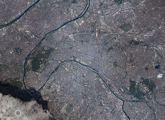 Satellite image of Paris