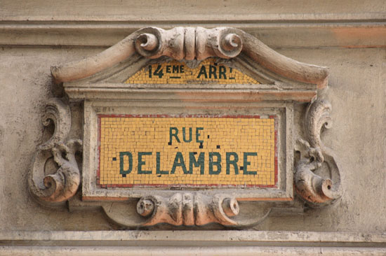 Plaque de la rue Delambre à Paris