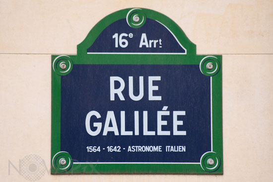 Plaque de la rue Galilée à Paris
