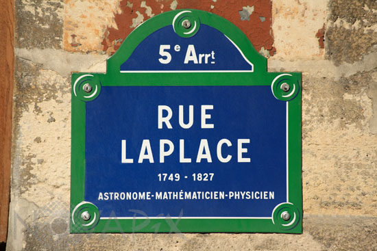 Plaque de la rue Laplace à Paris