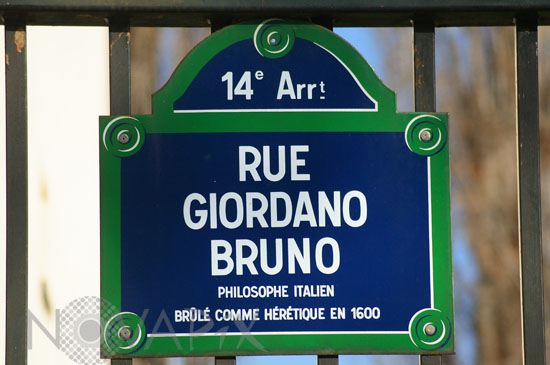 Plaque de la rue Giordano Bruno à Paris