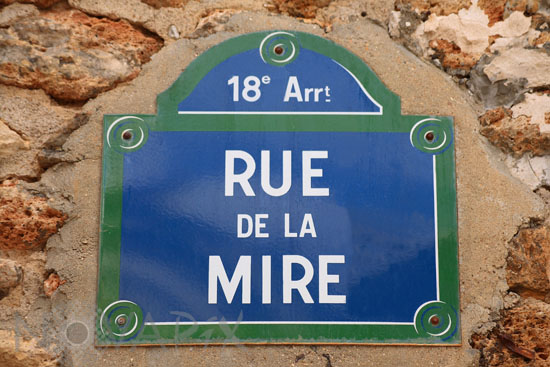 Plaque de la rue de la Mire à Paris