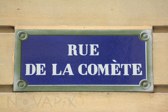 Plaque de la rue de la Comète à Paris