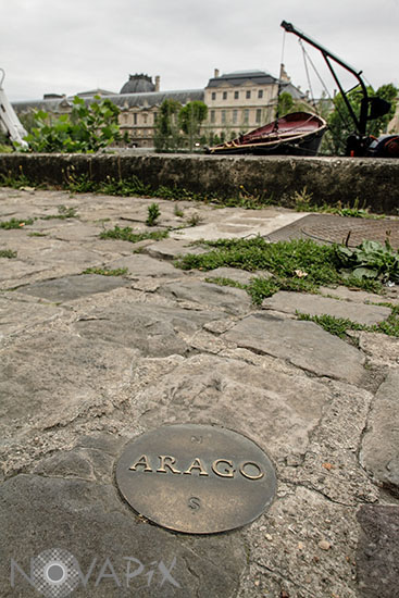 Arago medallion in Paris (Quai de Seine)