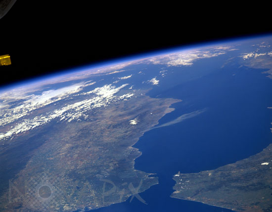 The Strait of Gibraltar seen from space shuttle Discovery in May 1991
