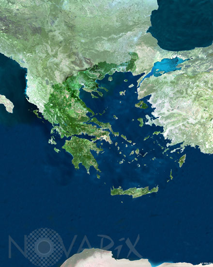 Greece seen by satellite