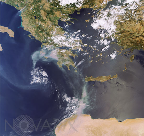 Fires in Greece, Envisat satellite 08/2007